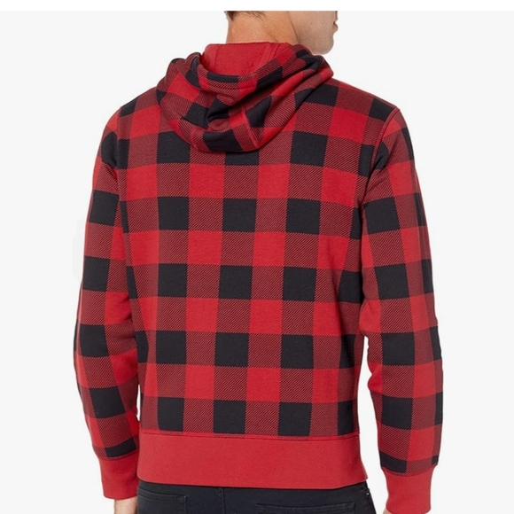 Red/black Buffalo plaid Full-Zip Hooded Fleece Sweatshirt - Picture 4 of 5